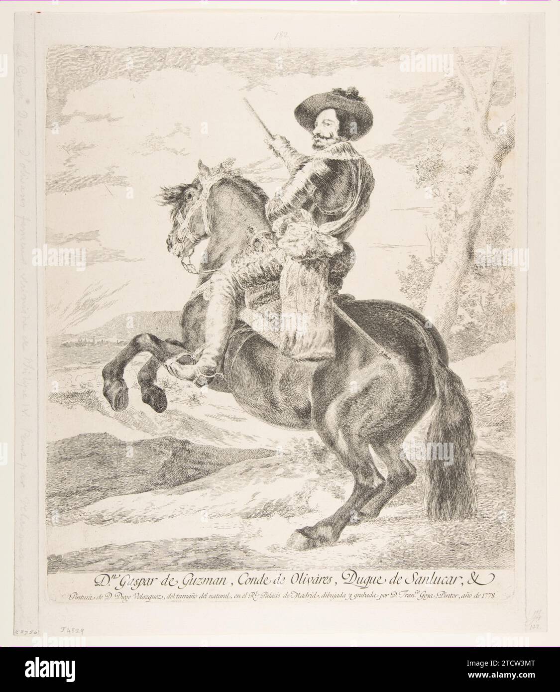 Gaspar de Guzman, comte Duc d'Olivares à cheval, d'après Velazquez 1931 par Velazquez (Diego Rodriguez de Silva y Velazquez) Banque D'Images