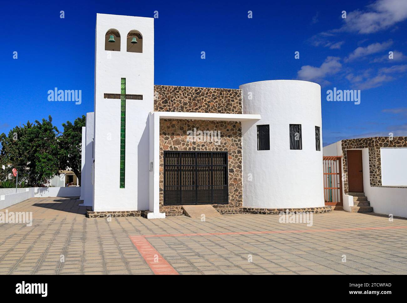 Iglesia de San Martín de Porres, El Roque,Fuerteventura, Îles Canaries, Espagne. Banque D'Images