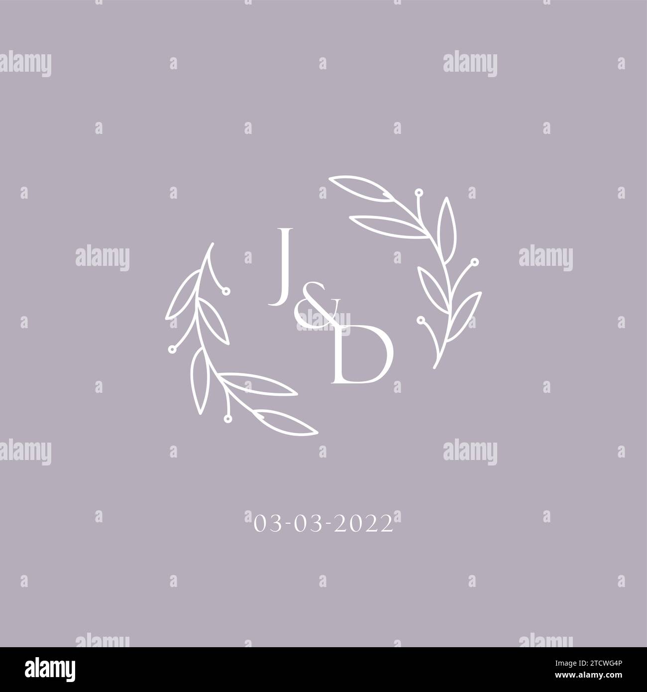 Initiales JD mariage monogramme logo inspiration graphique vecteur Illustration de Vecteur