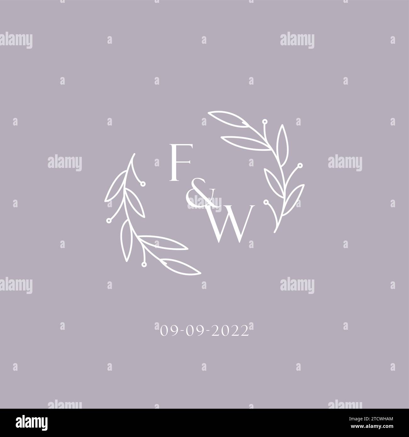 Initiales FW mariage monogramme logo inspiration graphique vecteur Illustration de Vecteur