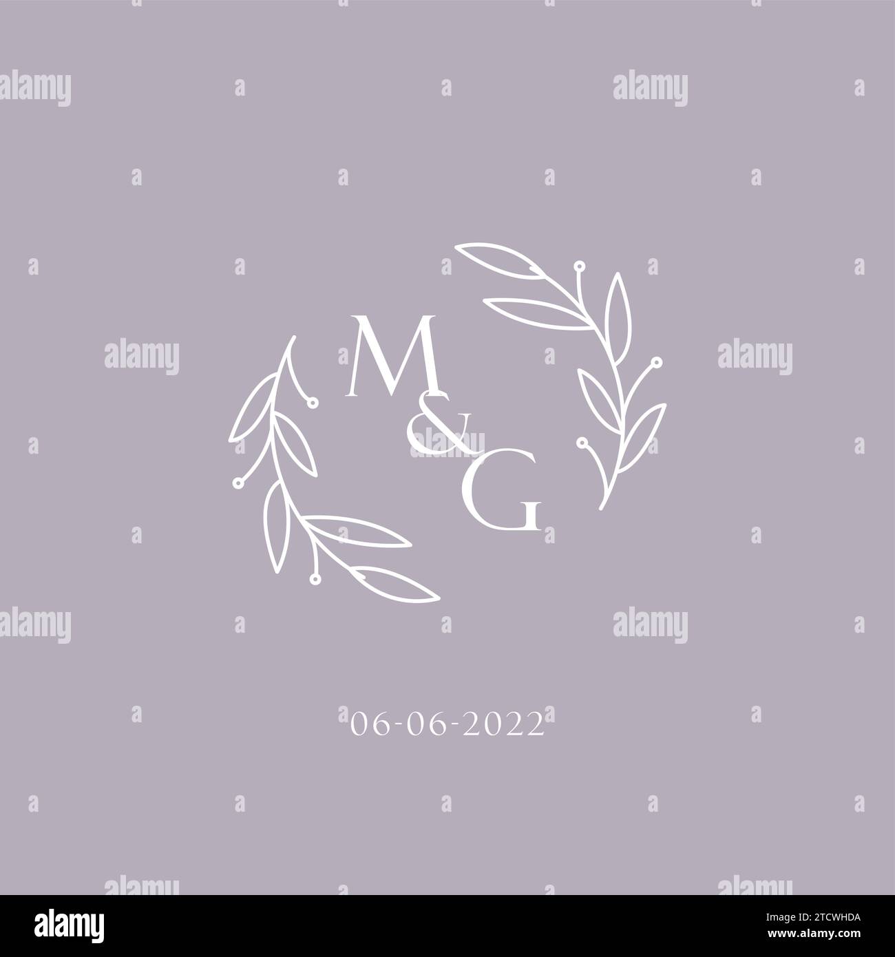 Initiales MG mariage monogramme logo inspiration graphique vecteur Illustration de Vecteur