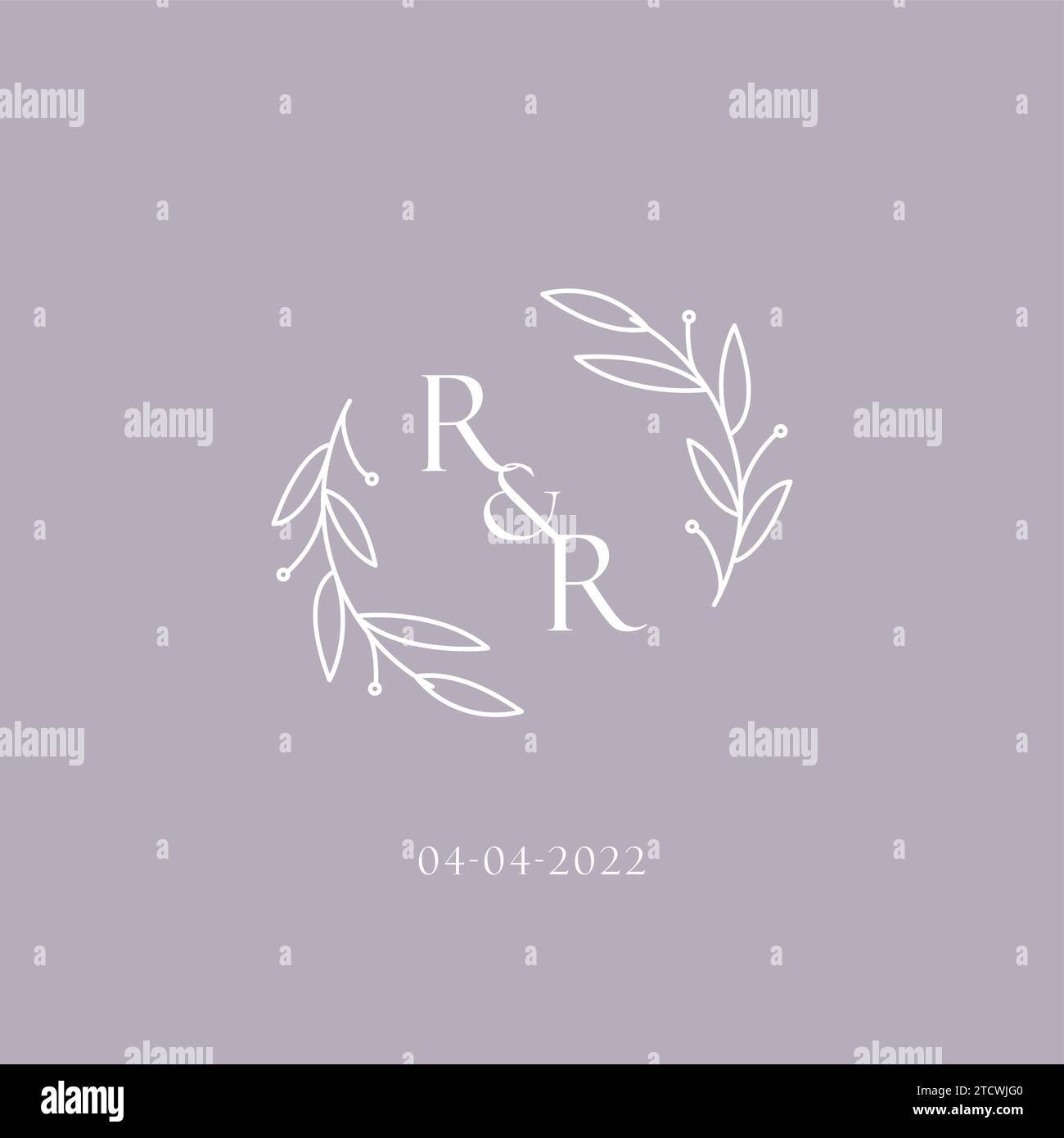 Initiales RR mariage monogramme logo inspiration graphique vecteur Illustration de Vecteur