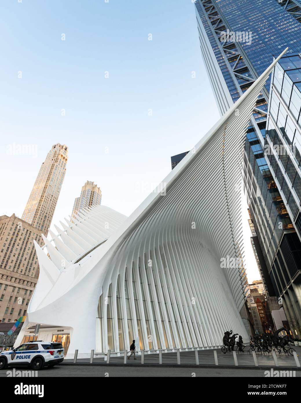 L'Oculus, également connu sous le nom de Westfield World Trade Center, est un centre commercial et un centre de transport. Banque D'Images