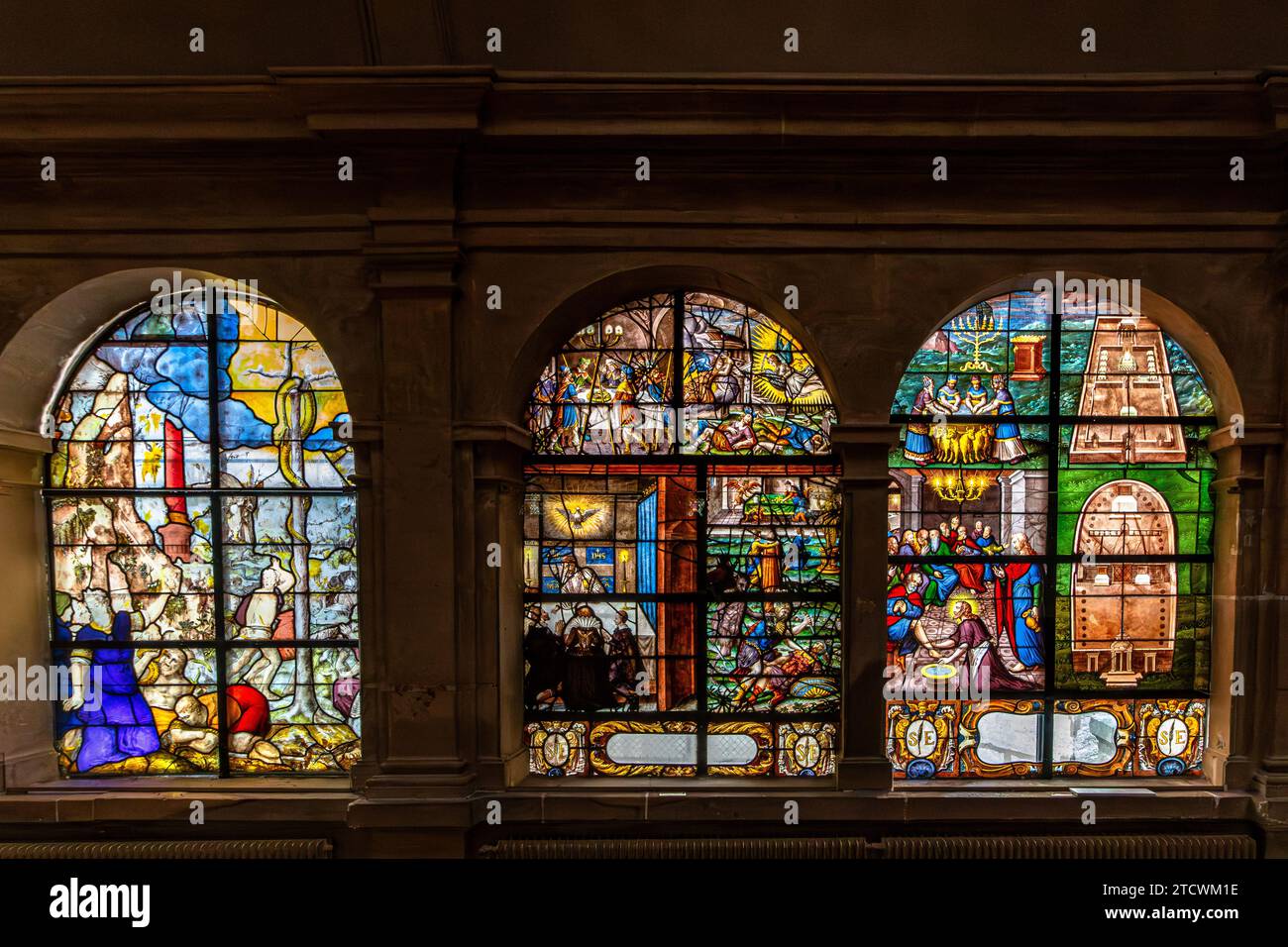 Vitraux de l'église Saint-Étienne-du-Mont à Paris, France Banque D'Images