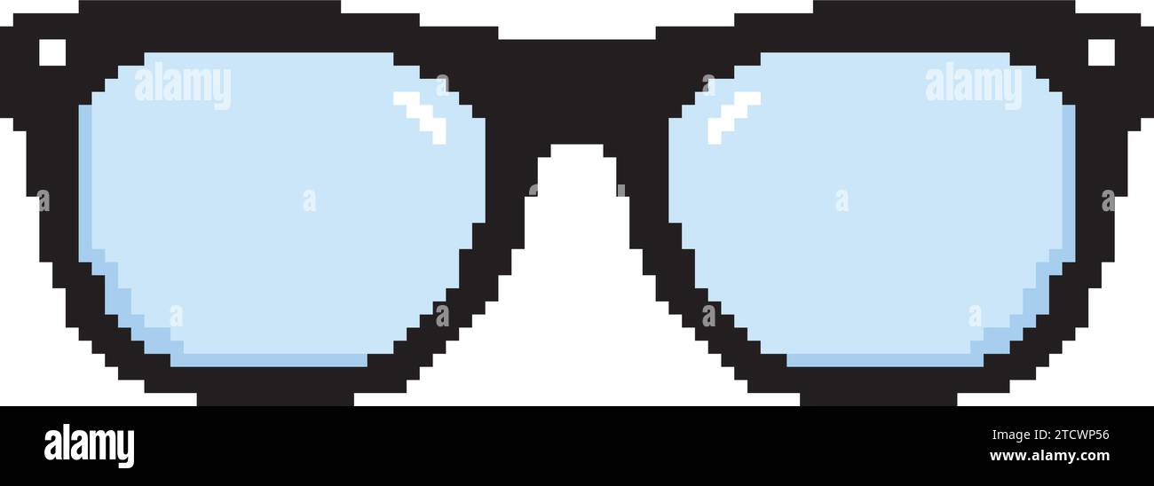 Vecteur d'icône de lunettes colorées pixelisées Illustration de Vecteur