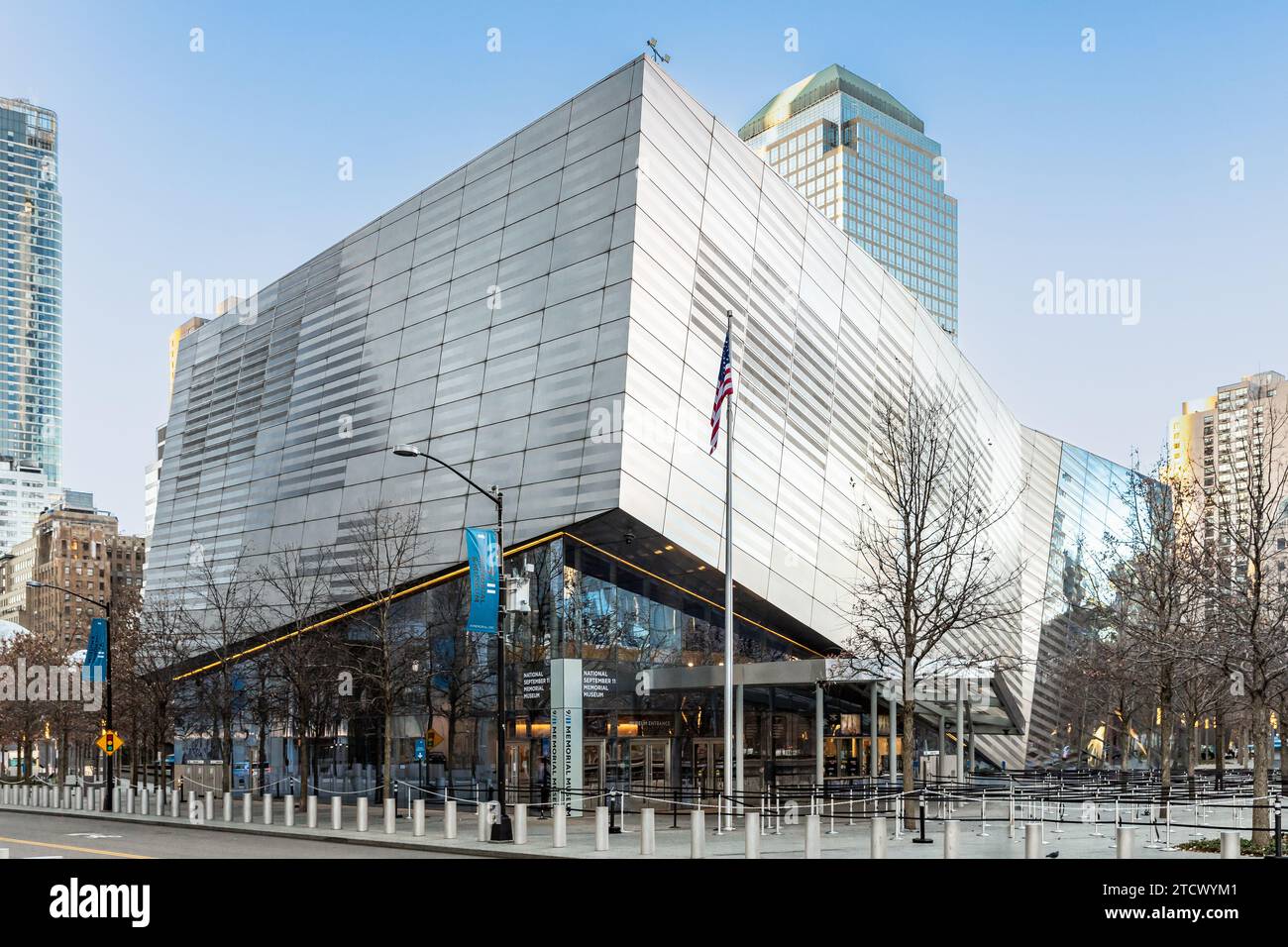 Le mémorial et musée du 9/11 septembre est situé sur le site du World Trade Center où les tours ont été attaquées le 11 septembre 2001. Banque D'Images