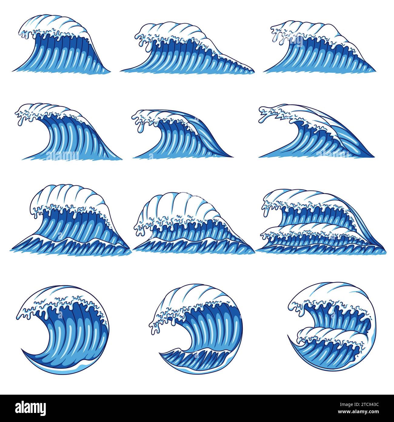 Illustration vectorielle de collection bleu vague pour votre entreprise ou votre marque Illustration de Vecteur