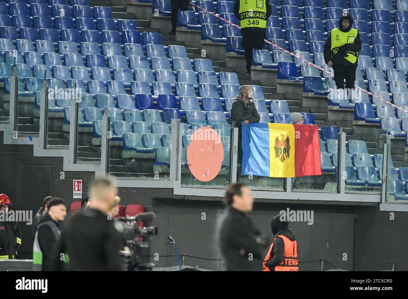 Stadio Olimpico, Rome, Italie. 14 décembre 2023. Europa League football ; Roma contre Sheriff Tiraspol ; Sheriff's Supporters crédit : action plus Sports/Alamy Live News Banque D'Images