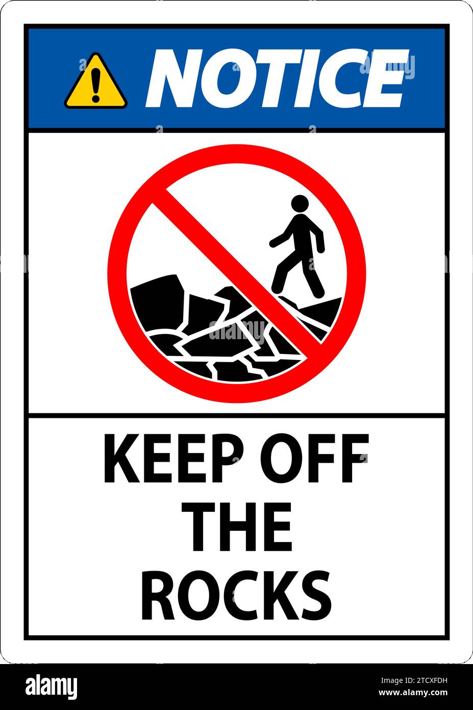 Panneau d'avis Keep Off the Rocks Illustration de Vecteur