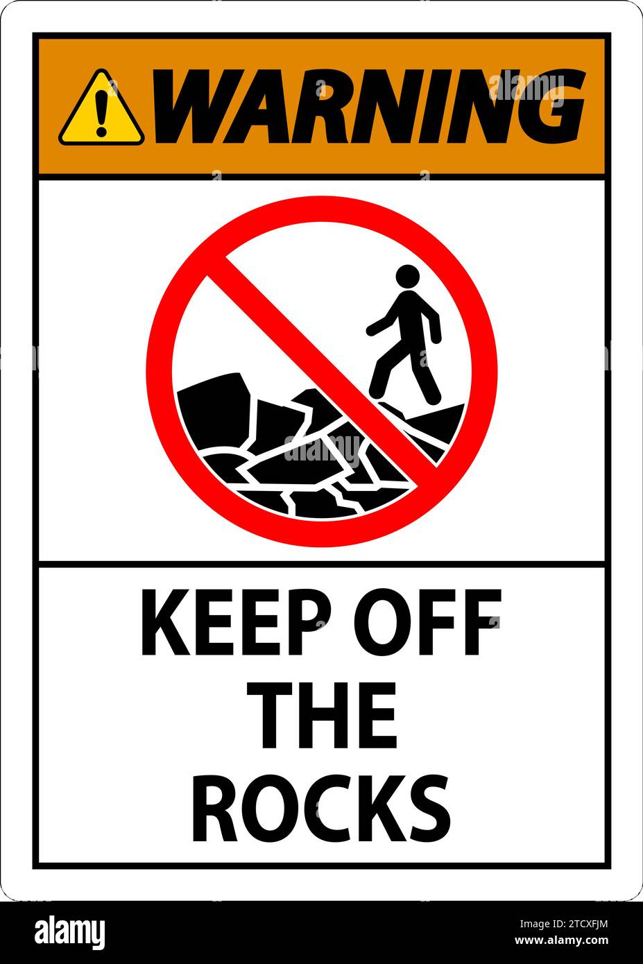 Panneau d'avertissement Keep Off the Rocks Illustration de Vecteur