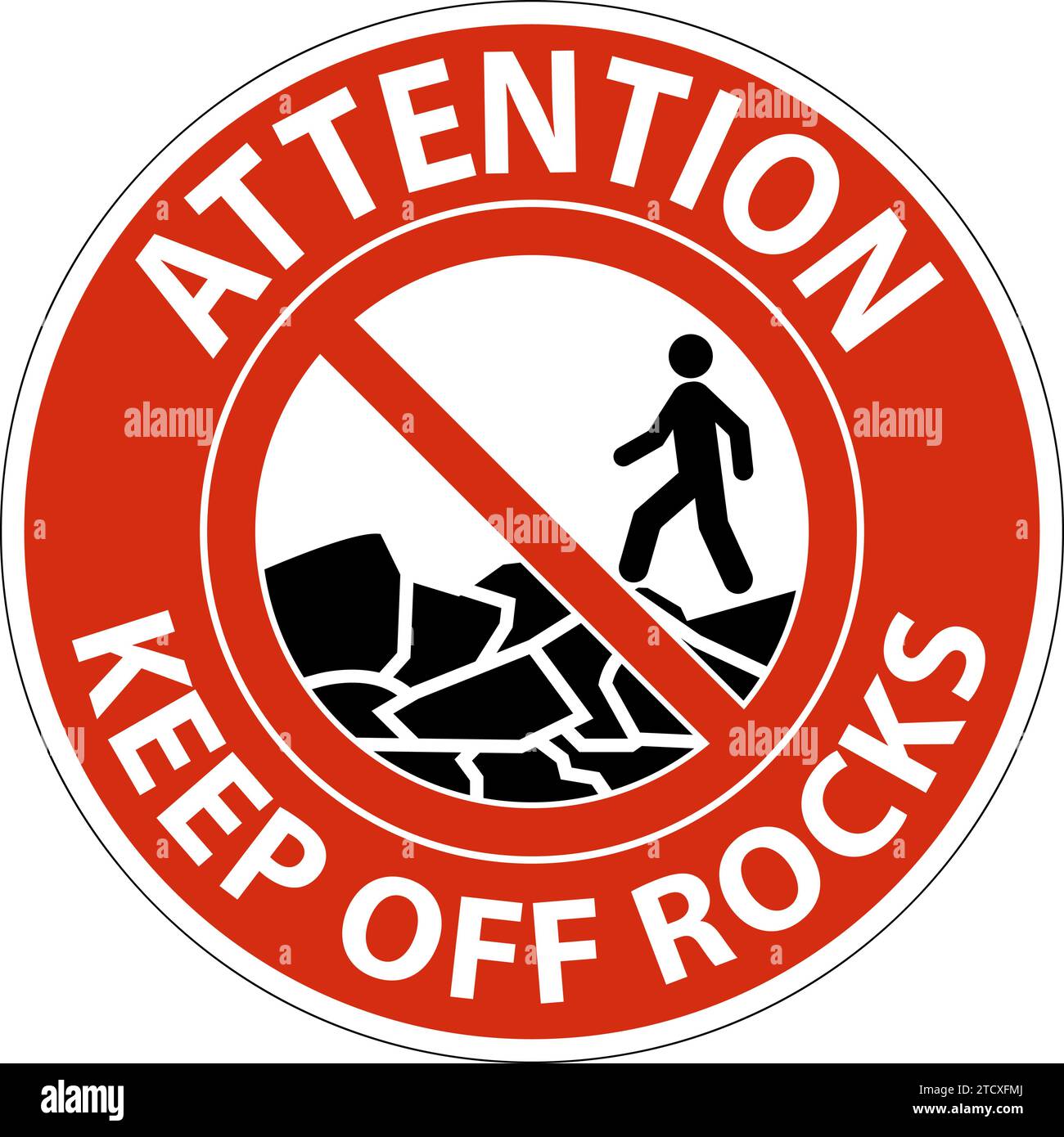 Panneau d'avertissement Keep Off Rocks Illustration de Vecteur