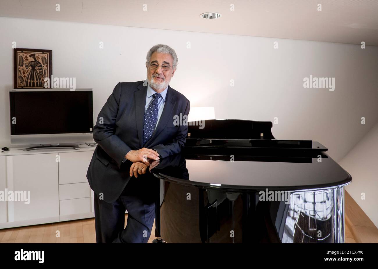 Valence, 12/04/2014. Entretien avec Plácido Domingo au Palau de les Arts. Photo : Mikel Ponce. Archdc. Crédit : Album / Archivo ABC / Mikel Ponce Banque D'Images Valence, 12/04/2014. Entretien avec Plácido Domingo au Palau de les Arts. Photo : Mikel Ponce. Archdc. Crédit : Album / Archivo ABC / Mikel Ponce Banque D'Images