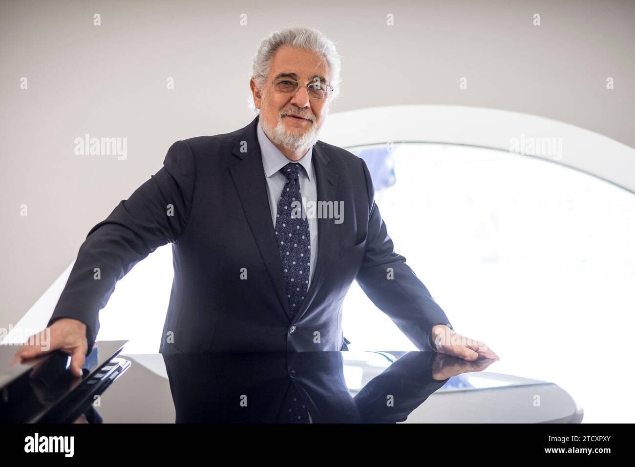Valence, 12/04/2014. Entretien avec Plácido Domingo au Palau de les Arts. Photo : Mikel Ponce. Archdc. Crédit : Album / Archivo ABC / Mikel Ponce Banque D'Images Valence, 12/04/2014. Entretien avec Plácido Domingo au Palau de les Arts. Photo : Mikel Ponce. Archdc. Crédit : Album / Archivo ABC / Mikel Ponce Banque D'Images