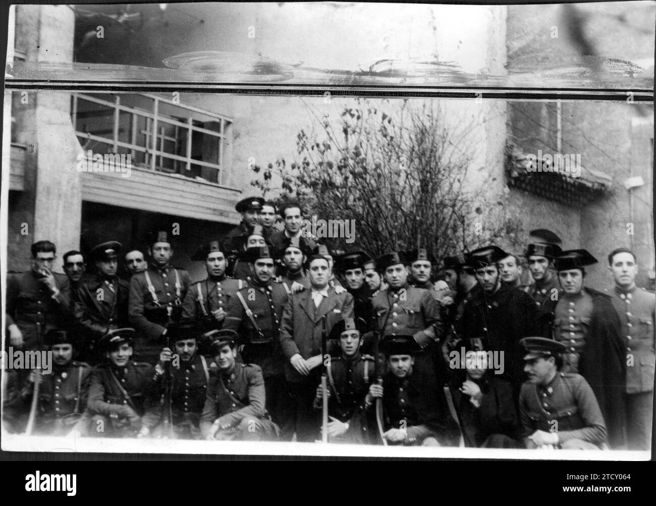 12/02/1934. Arrestation de Ramón González Peña (figure principale de la révolution asturienne) à Ablaña (Asturies), par le commandant Toral, avec la coopération de la Garde civile et des forces d'assaut. Crédit : Album / Archivo ABC Banque D'Images