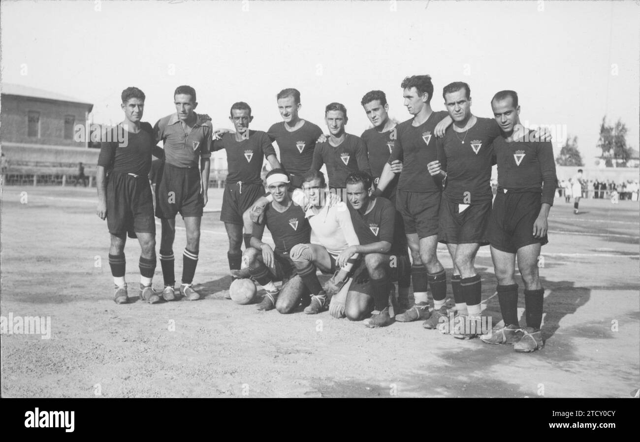 12/31/1932. Le club de football de Murcia, qui a battu Gimnástica abad 3-0. Crédit : Album / Archivo ABC / Alfonso Izquierdo Banque D'Images