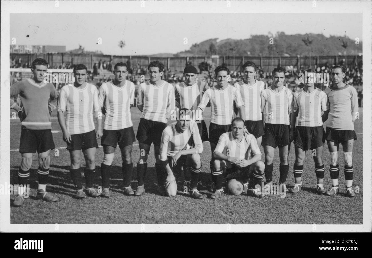 12/31/1929. Équipe Deportivo de la Coruña classée à la première place pour la coupe d'Espagne. Crédit : Album / Archivo ABC / Pacheco Banque D'Images