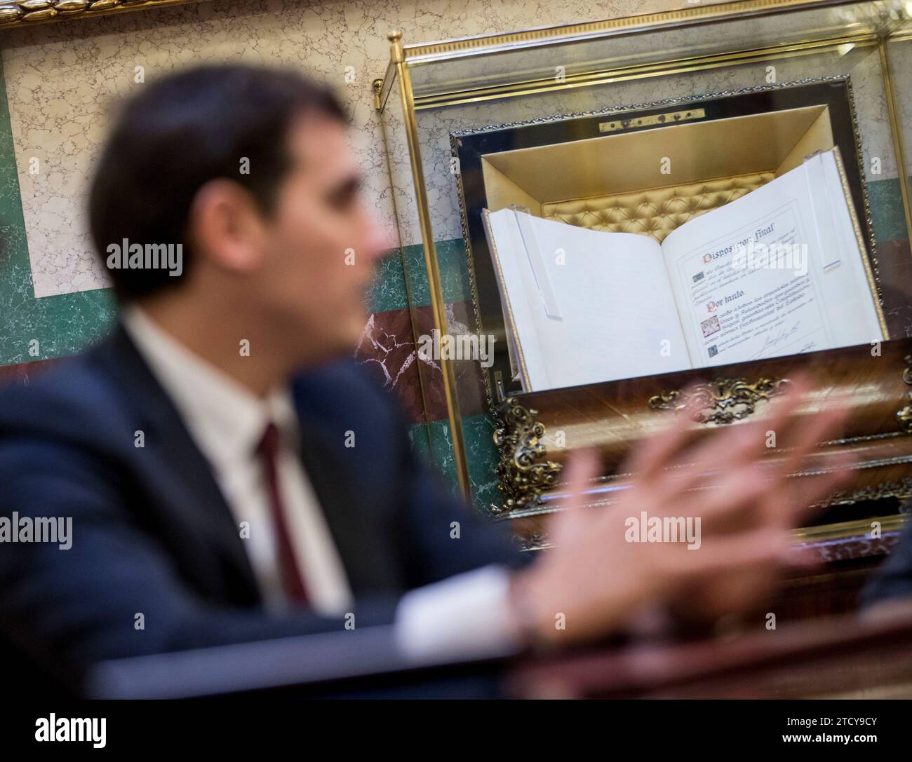 Madrid, 01/19/2016. Entretien avec Albert Rivera de Ciudadanos, au Congrès des députés. Photo : Ignacio Gil ARCHDC. Crédit : Album / Archivo ABC / Ignacio Gil Banque D'Images