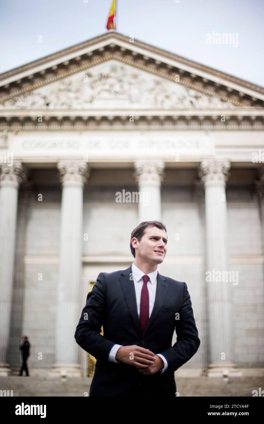 Madrid, 01/19/2016. Entretien avec Albert Rivera de Ciudadanos, au Congrès des députés. Photo : Ignacio Gil ARCHDC. Crédit : Album / Archivo ABC / Ignacio Gil Banque D'Images