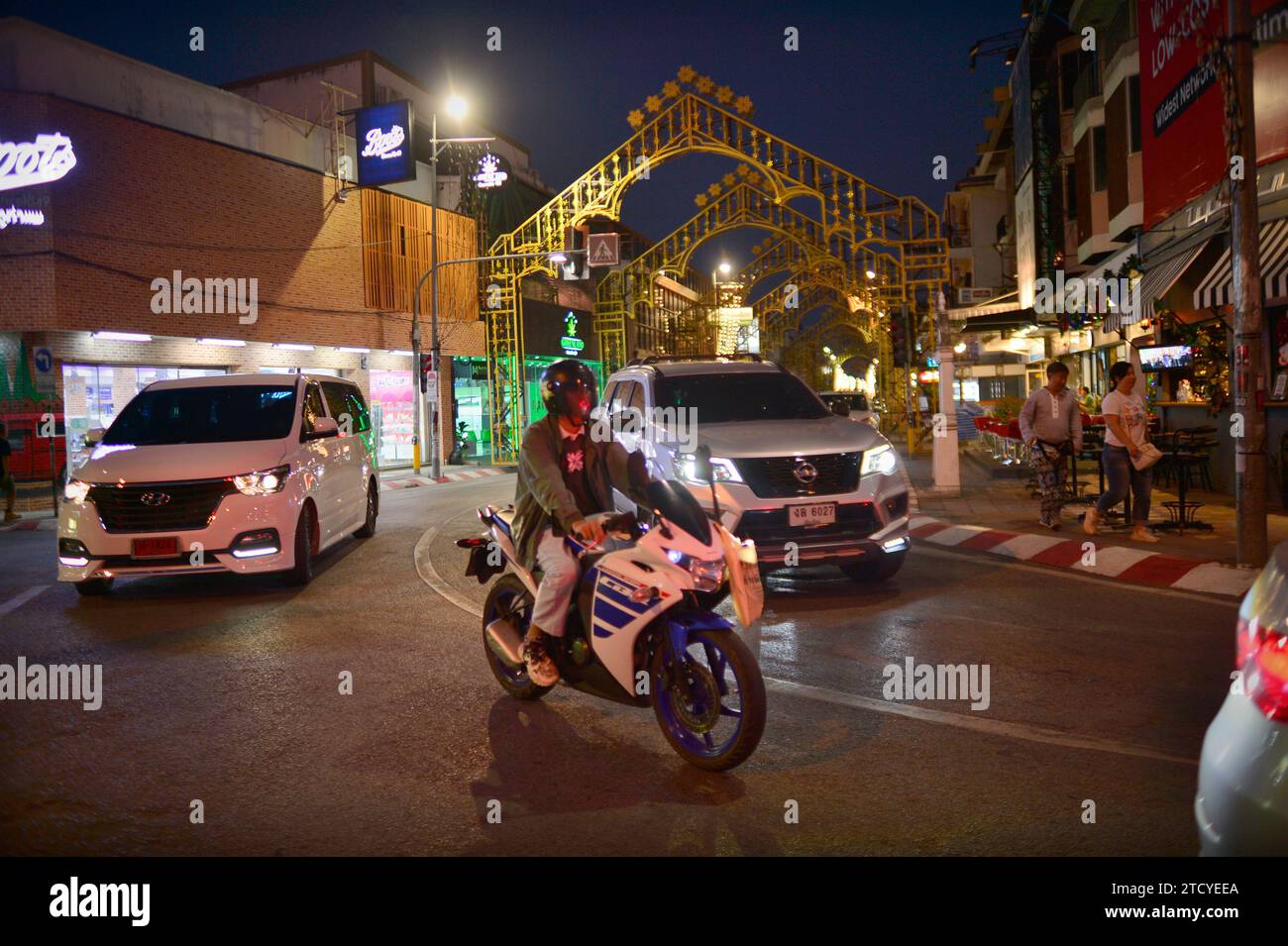 Moto cycliste Chiang Mai Thaïlande Banque D'Images