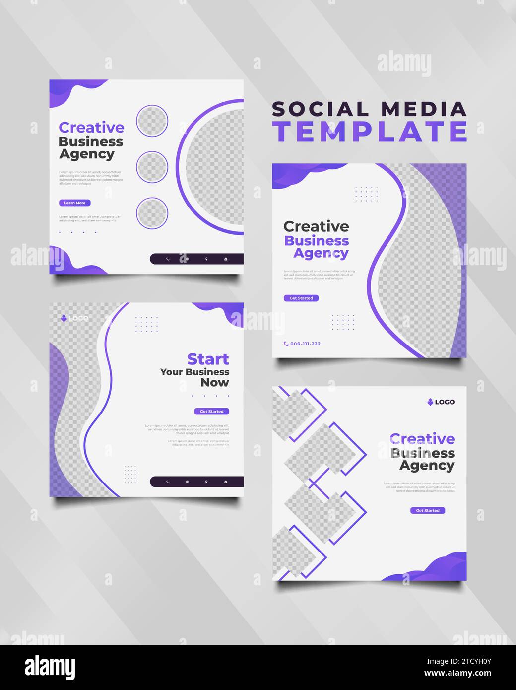 Modèle de publication de médias sociaux d'agence d'affaires créatives dans un concept moderne et futuriste. Collection de modèle de médias sociaux d'entreprise Illustration de Vecteur