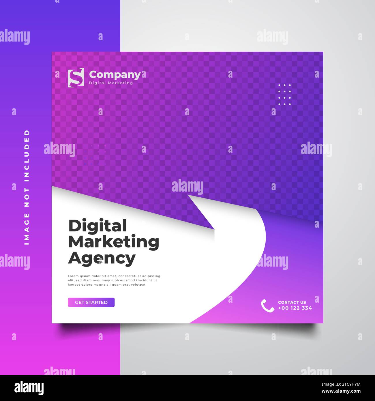 Modèle de publication de médias sociaux d'agence de marketing numérique dans un concept coloré et dynamique Illustration de Vecteur