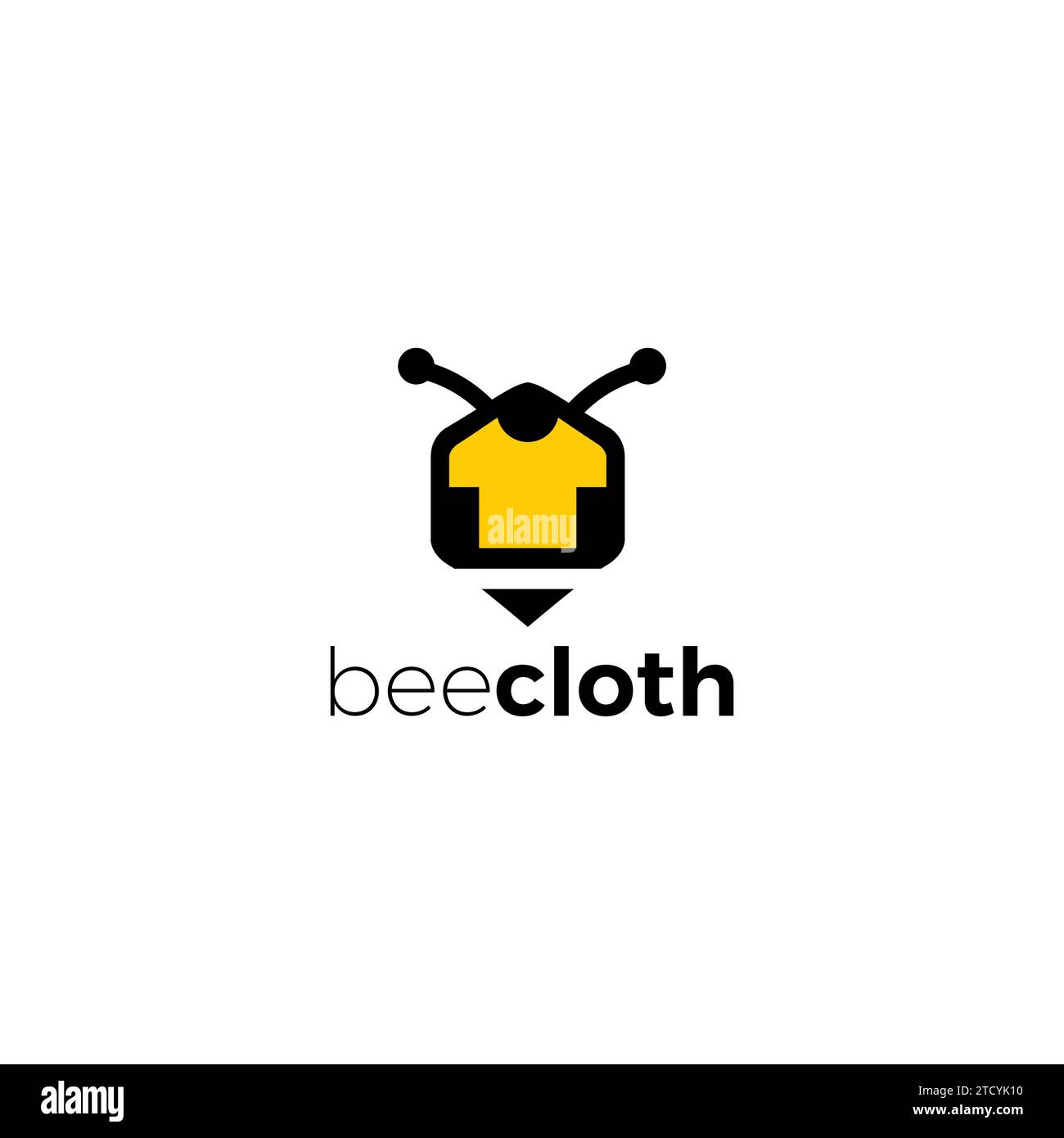 Logo Bee Cloth. Conception de logo unique de tshirt Illustration de Vecteur