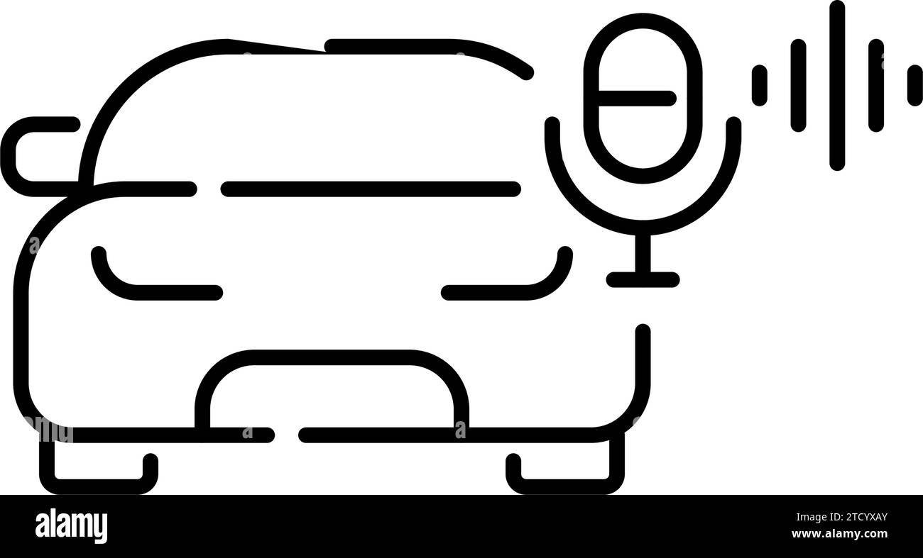 Assistant personnel de voiture. Véhicule intelligent, application de navigation. Contour modifiable et parfait au pixel près Illustration de Vecteur