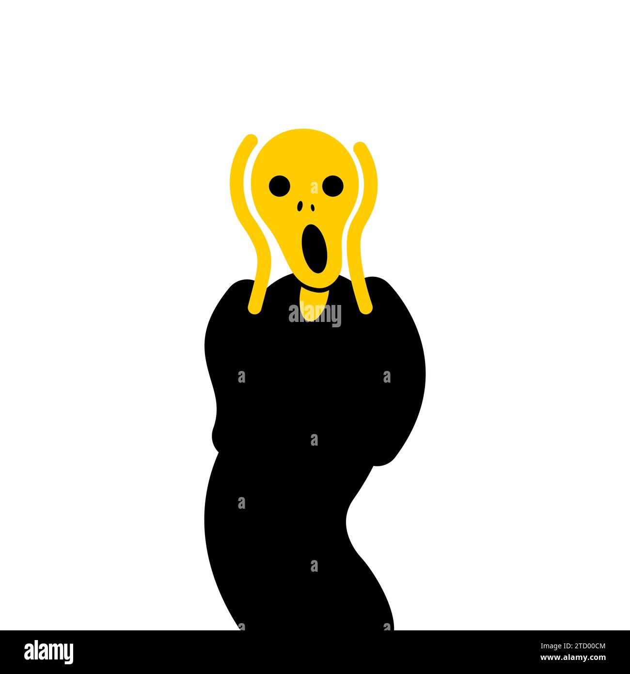 Scream Munch painting. L'homme a peur et crie. Art horror, Illustration de Vecteur