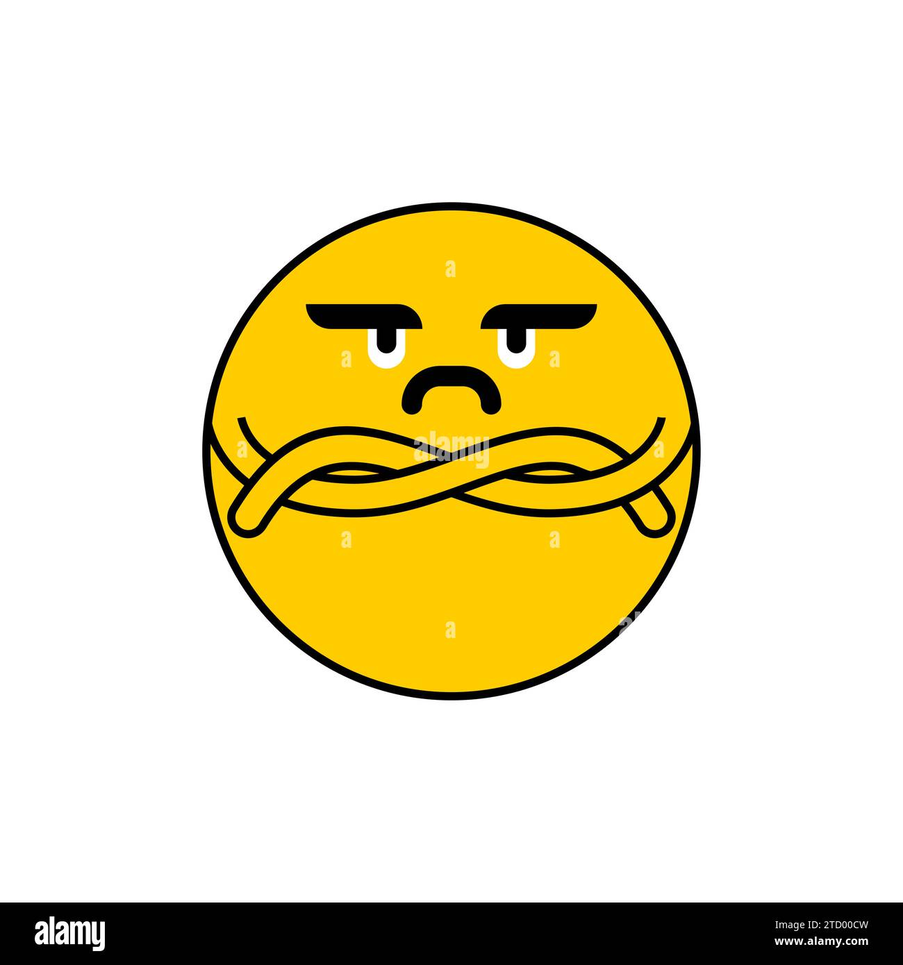 Émotion fâchée. Visage malheureux. Emoji agressif Illustration de Vecteur