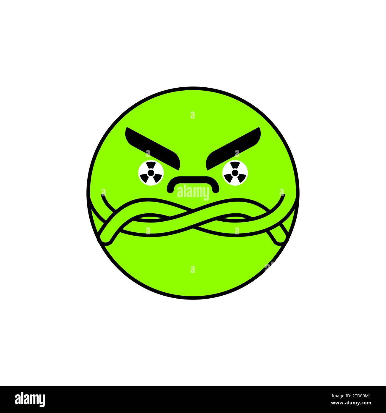 Émotion toxique en colère. Visage malheureux empoisonné. Emoji agressif Illustration de Vecteur