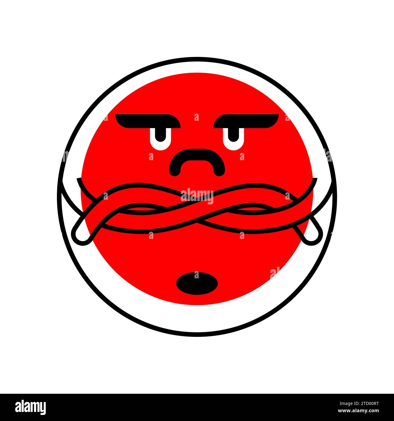 Émotion fâchée. Visage malheureux. Emoji agressif Illustration de Vecteur