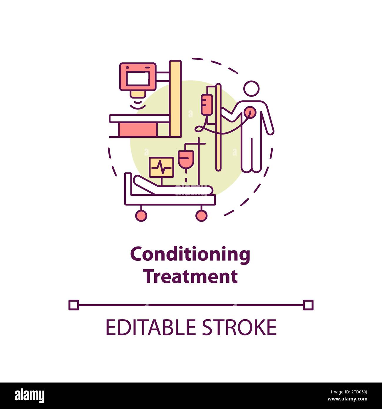 Concept d'icône de traitement de conditionnement coloré en ligne fine Illustration de Vecteur