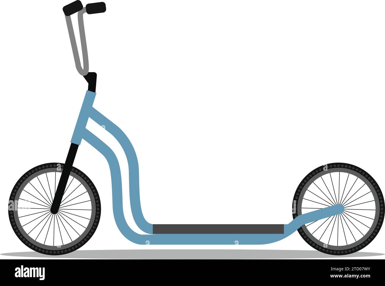 Illustration vectorielle de vue latérale de kick ou scooter écologique ou scooter de vélo de kick Illustration de Vecteur