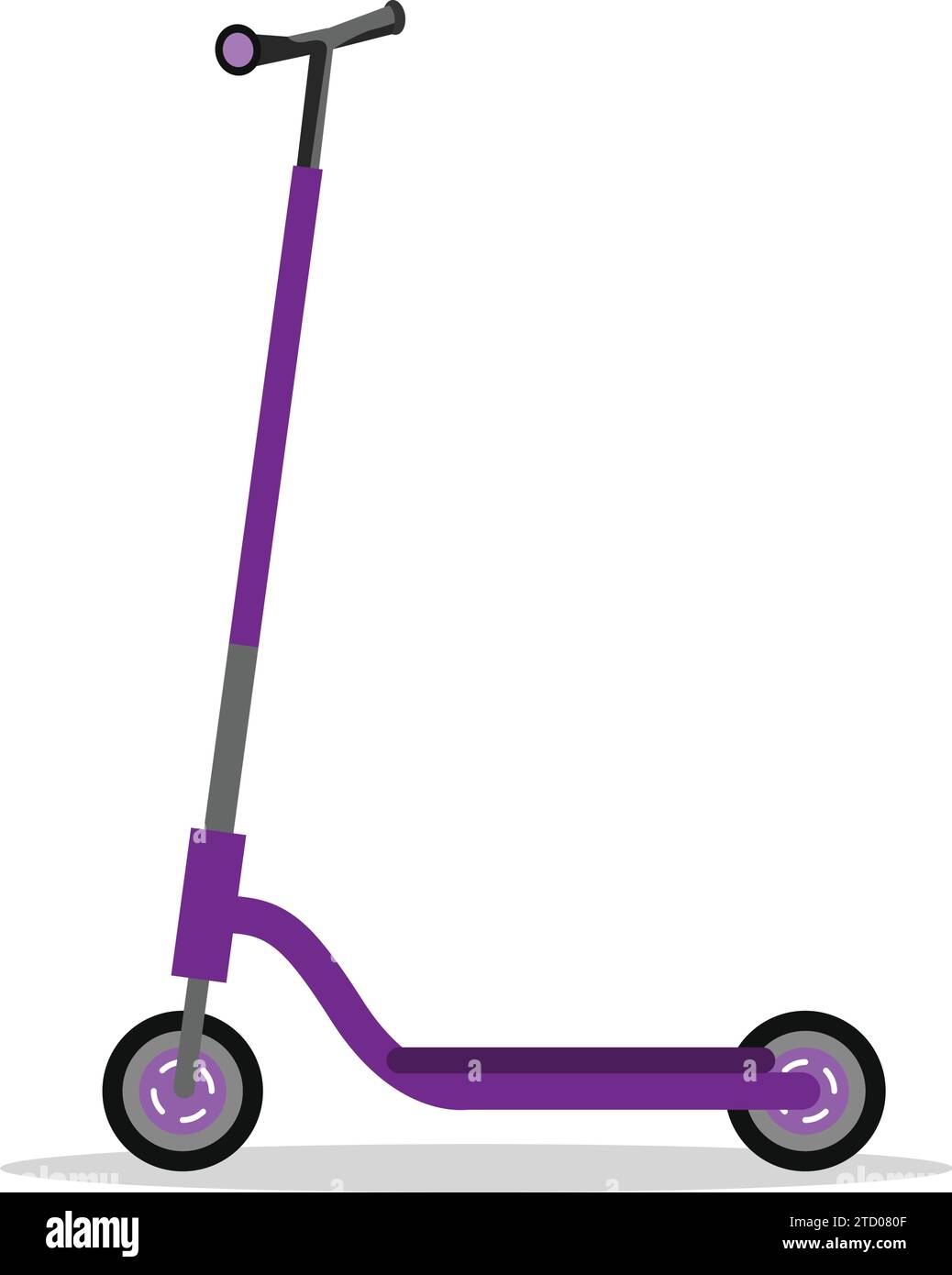Illustration vectorielle de la vue latérale de kick ou scooter électrique Illustration de Vecteur