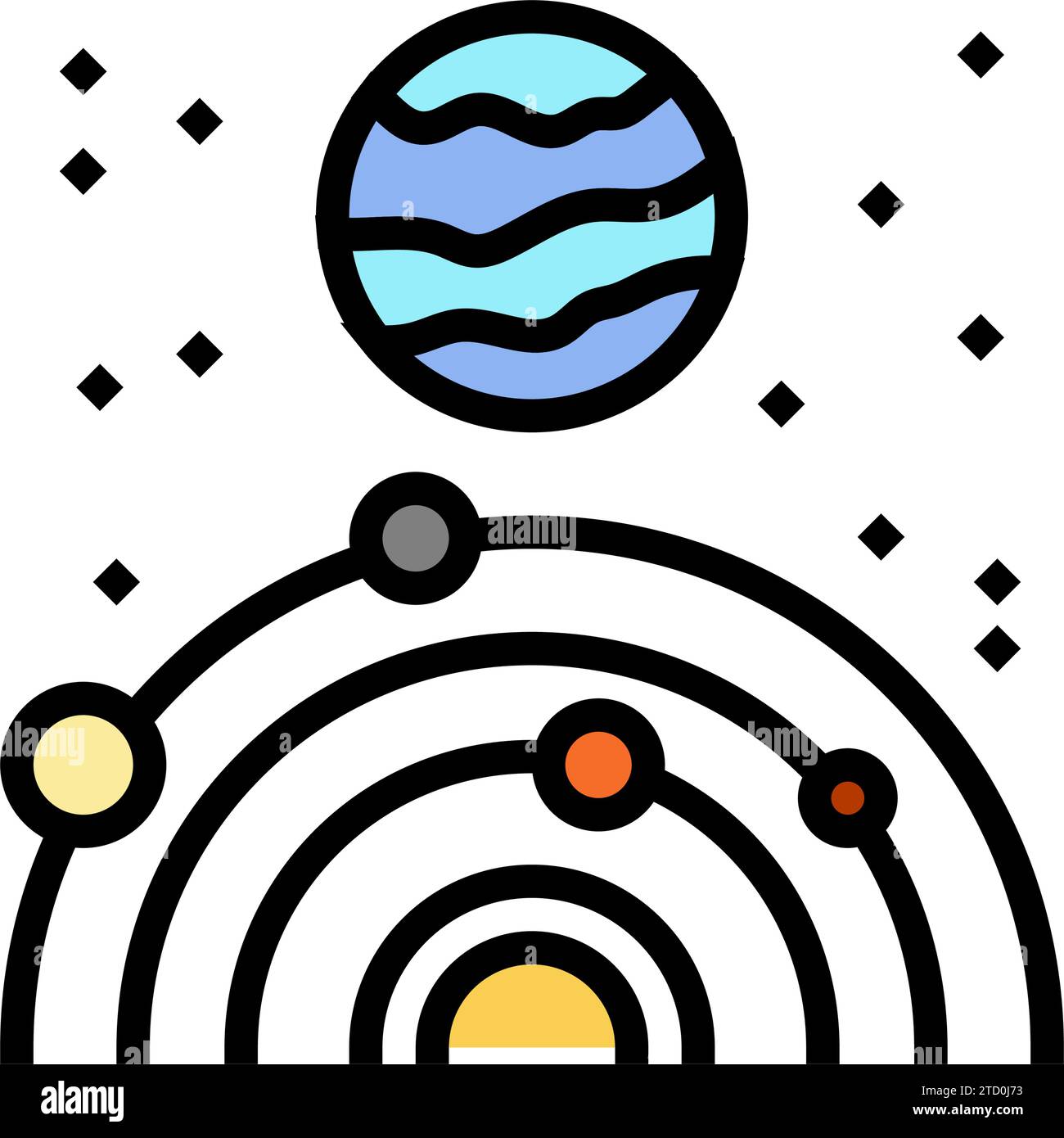 illustration vectorielle d'icône couleur d'exploration spatiale d'exoplanète Illustration de Vecteur