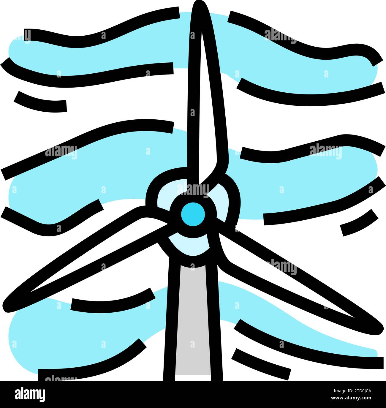 illustration vectorielle d'icône de couleur d'éolienne unique Illustration de Vecteur