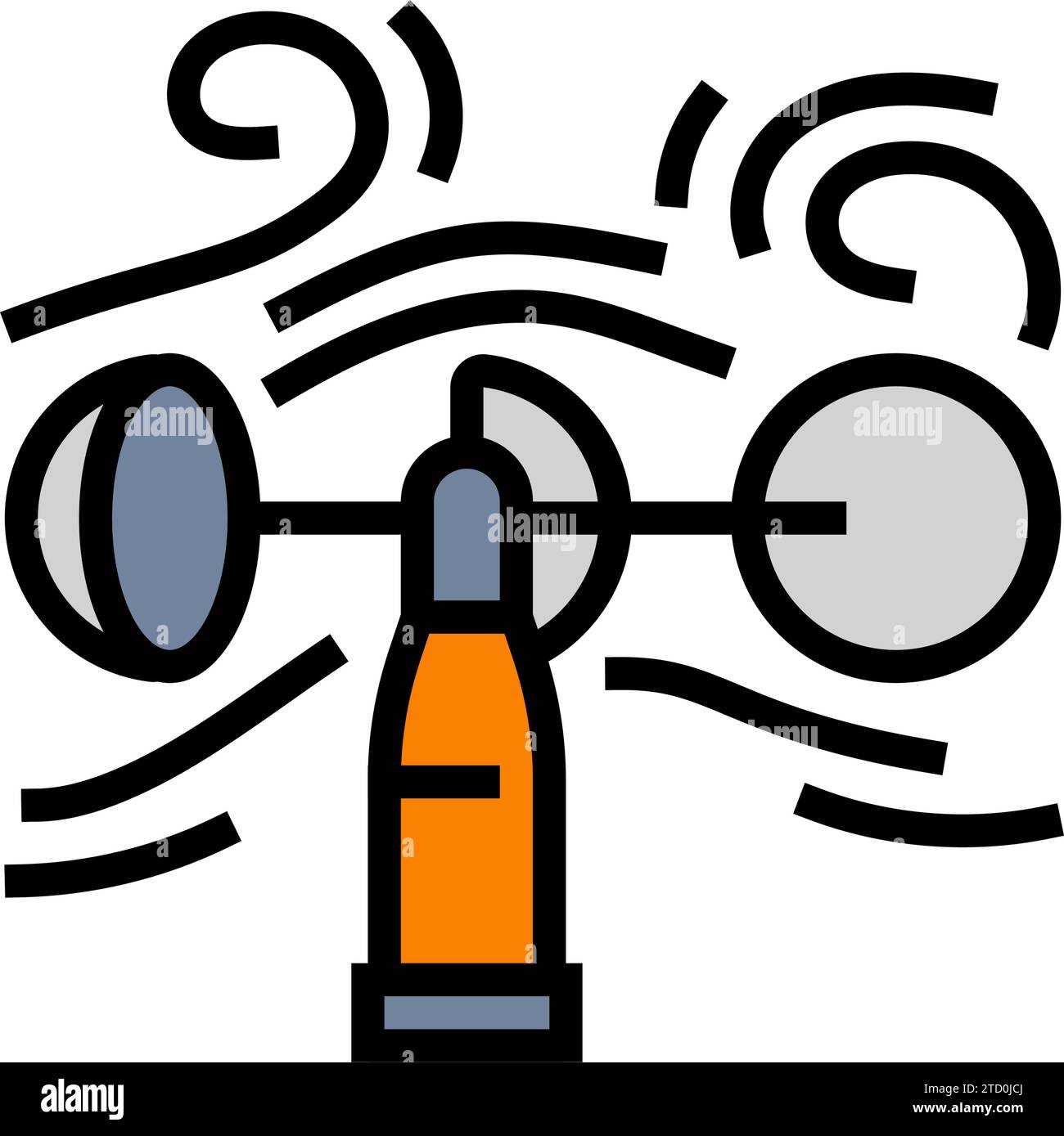 illustration vectorielle de l'icône couleur de l'éolienne de mesure Illustration de Vecteur