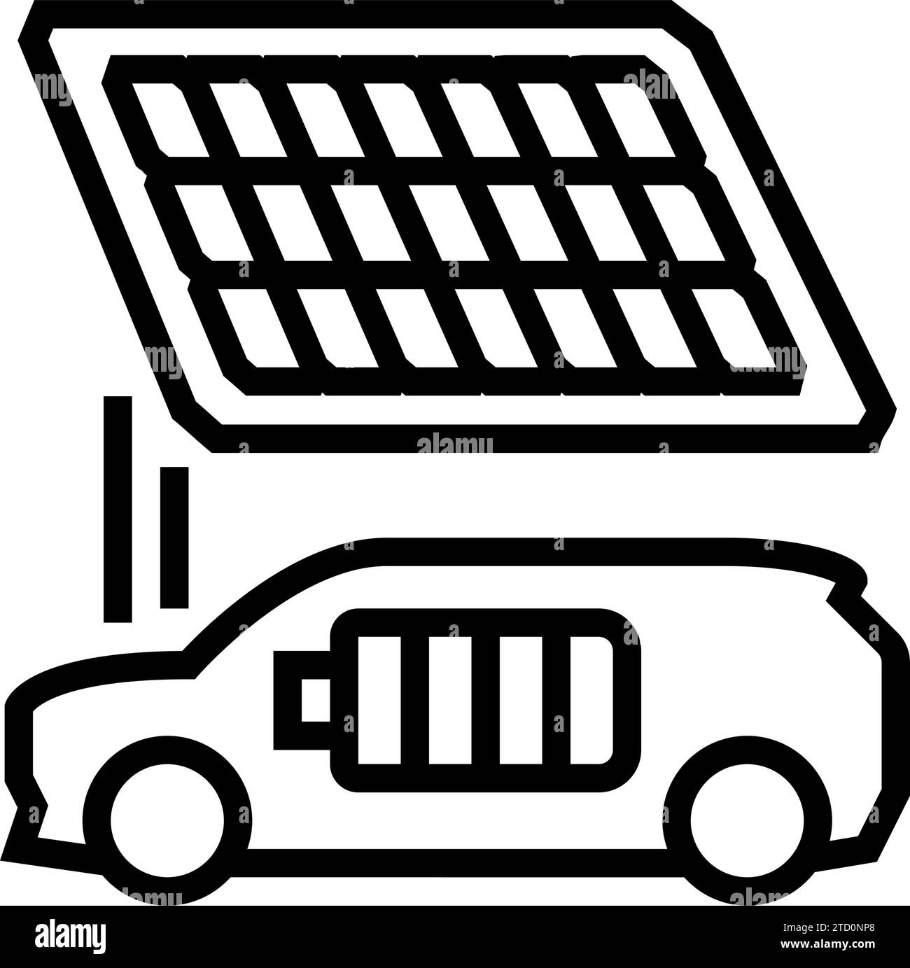 illustration vectorielle de ligne de panneau solaire de station de charge Illustration de Vecteur