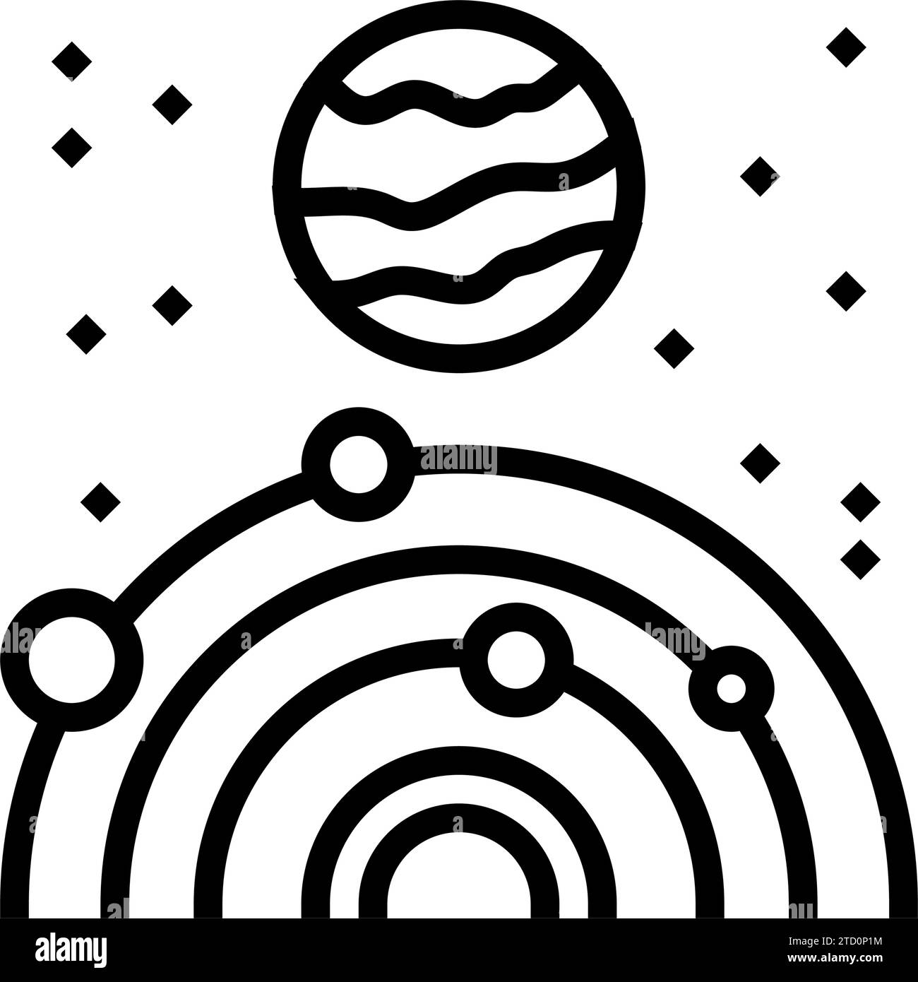 illustration vectorielle d'icône d'exploration spatiale d'exoplanète Illustration de Vecteur