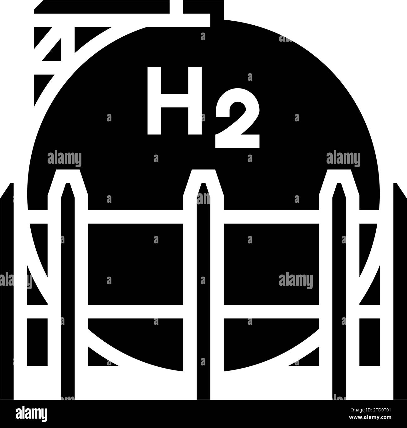 illustration vectorielle d'icône de glyphe d'énergie de réservoirs d'hydrogène Illustration de Vecteur