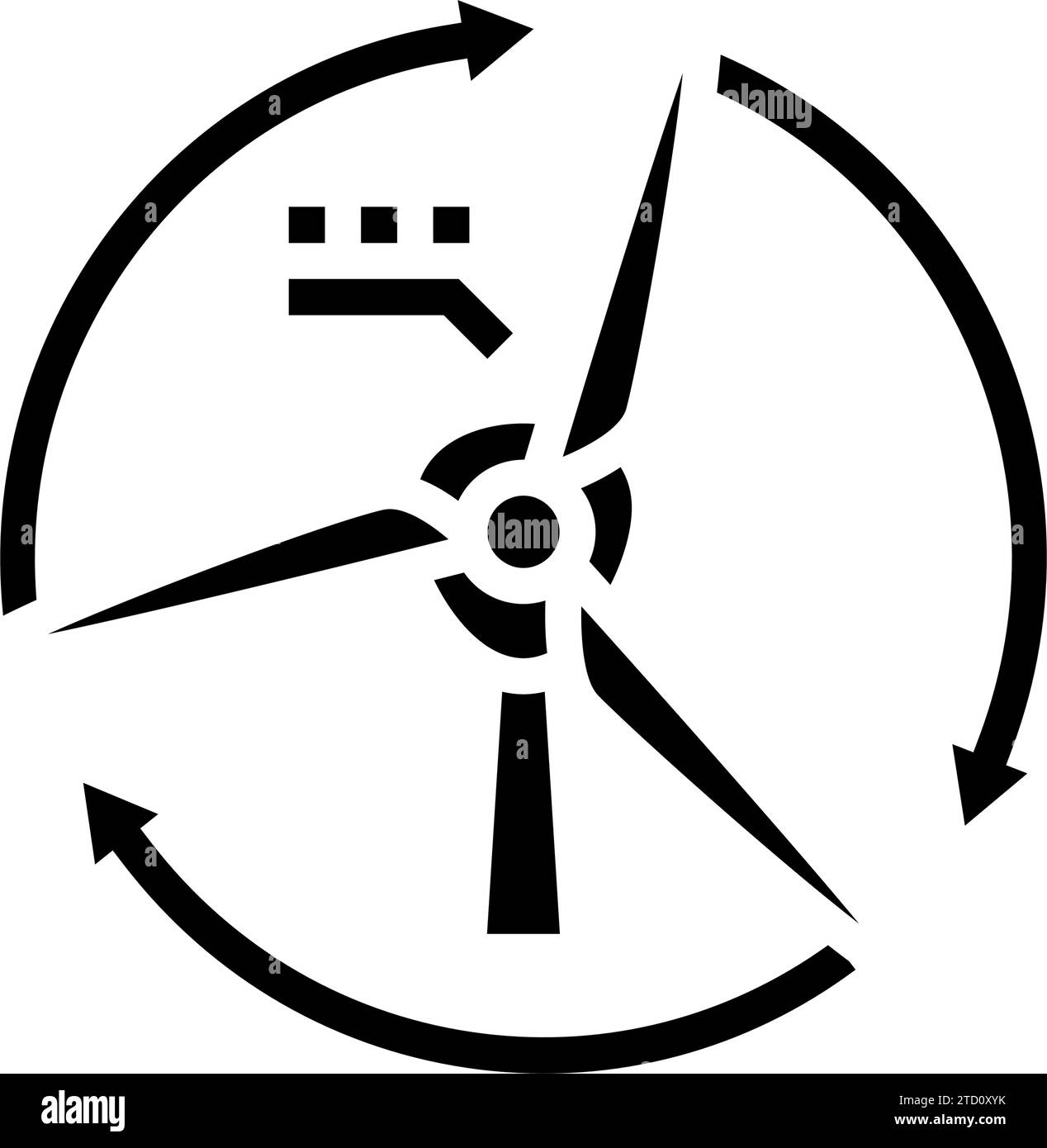 illustration vectorielle d'icône de glyphe d'éolienne de rotation de pales Illustration de Vecteur