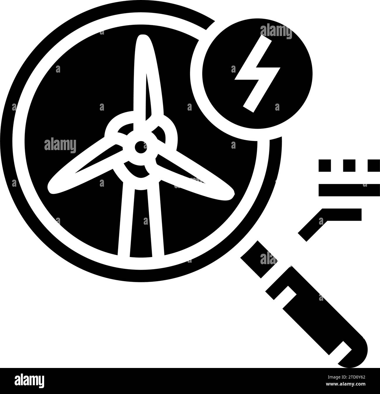 illustration vectorielle de glyphe d'éolienne de recherche d'énergie Illustration de Vecteur