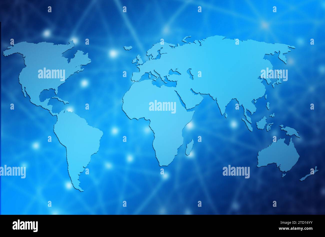 carte du monde avec liens de connexions Banque D'Images