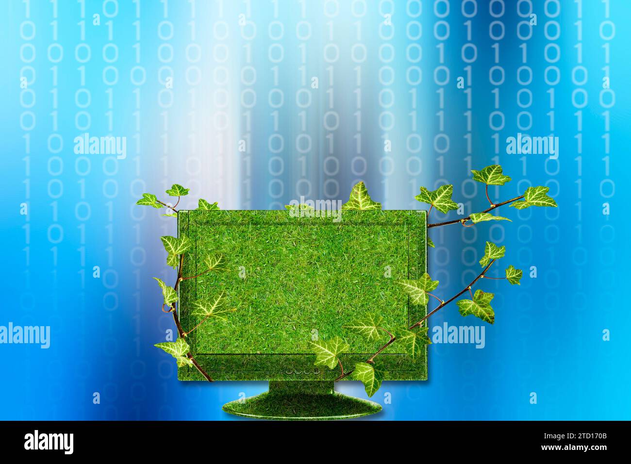 ordinateur fabriqué par grass, concept de technologie verte Banque D'Images
