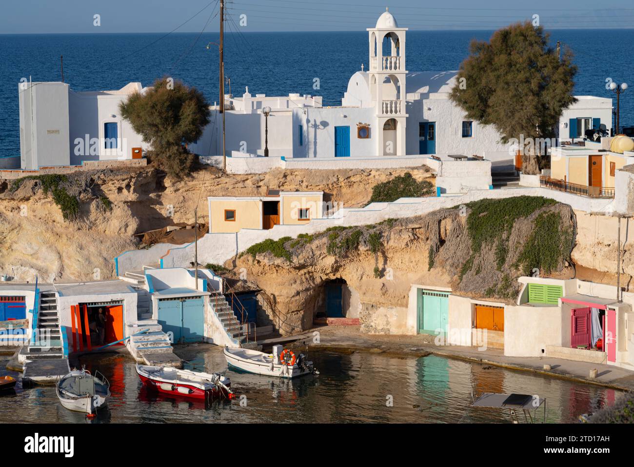 Le village de pêcheurs de Mandrakia, Milos, Grèce Banque D'Images