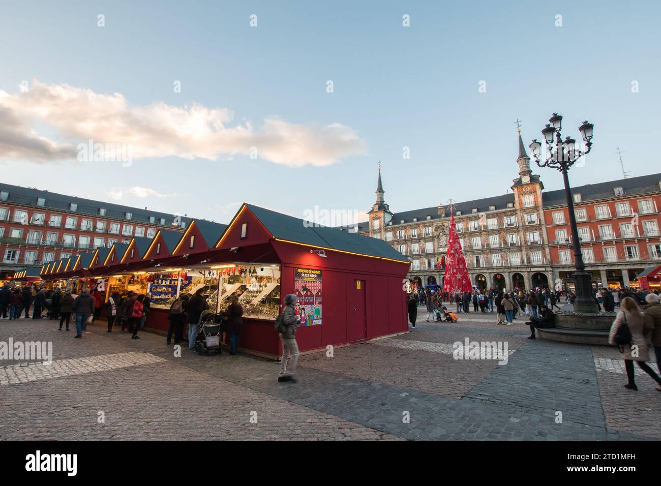 Marché de Noël sur la Plaza Mayor, Madrid Banque D'Images