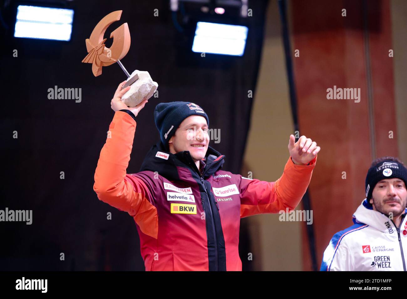 Val Gardena, Italie, décembre 15 2023. SKI ALPIN - FIS WC 2023-2024 coupe du monde Super G montre des images : lors de la coupe du monde FIS - Super-G masculin, course de ski alpin à Val Gardena, Italie, décembre 15 2023 Banque D'Images