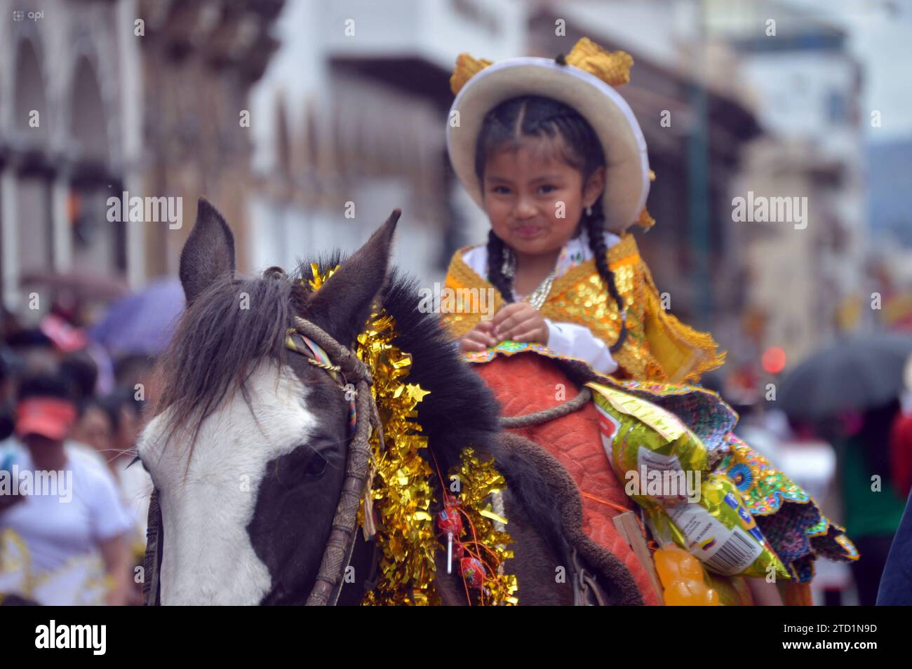 CUENCA-PREGON PASE NINO VIAJERO Cuenca,Ecuador 15 de diciembre de 2023 la manana de hoy se realizo el Pregon del Nino Viajero Navidad con amor donde ninos,adultos,personas con discapacidades se vistieron con diferentes trajes navidenos en Honor al Nino Viajero. El desfile comenzo desde el parque de San Blas desde las 10h30 recorriendo la calle Bolivar hasta llegar al parque Calderon. foto Boris Romoleroux/API. ACE-CUENCA-PREGONPASENIÃOVIAJERO-fed9c0763022b1da08dae70231f0c5c5 *** CUENCA PREGON PASE NINO VIAJERO Cuenca, Équateur 15 décembre 2023 ce matin a eu lieu le Pregon de la Nino via Banque D'Images