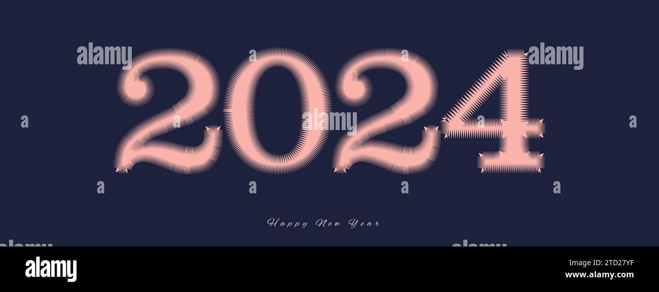 2024 New Year Number Design avec concept de Joyeux Noël Illustration de Vecteur