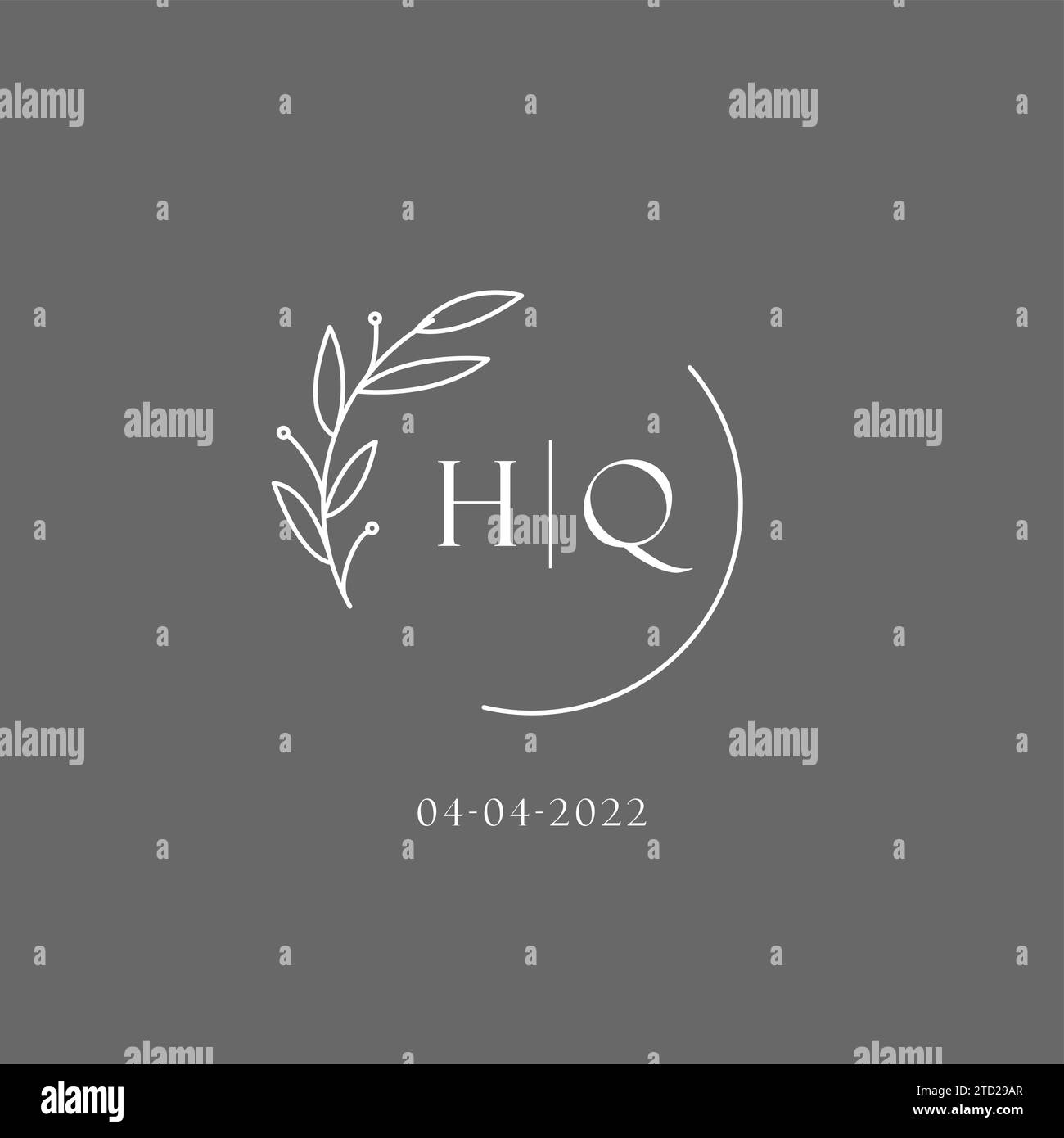 Lettre HQ mariage monogramme logo design graphique vectoriel d'idées Illustration de Vecteur